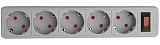 Сетевой фильтр KREOLZ S1530, 5 розеток, сечение 0,75, 1 варистор, 3 м., серый