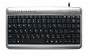 Клавиатура KREOLZ KC11U, USB, SLIM, MINI, USB 2.0 * 2 хаб, silver-black